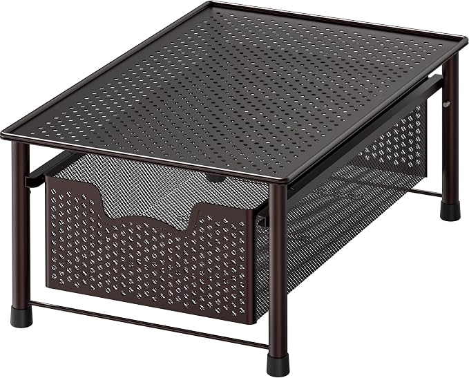 Simple Houseware Stackable Cabinet Basket Drawer Organizer, Bronze