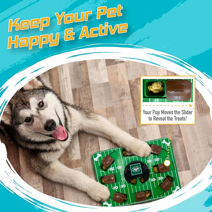 Pets First NFL NEW YORK Jets Puzzle Toy, Puzzle Treat Dog Toy, Interactive Dog Treat Toy, Dog Puzzle