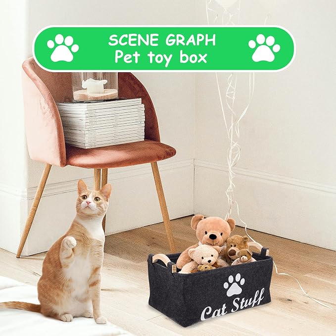 Mipcase Pet Storage Box Puppy Toy Shelf Felt