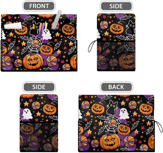 Halloween Theme Sewing Machine Cover with Storage Pockets | Dust & Pet Hair Protection,Fits Standard Singer, Brother and Janome Machines, Protecting & Decorating Your Sewing Space