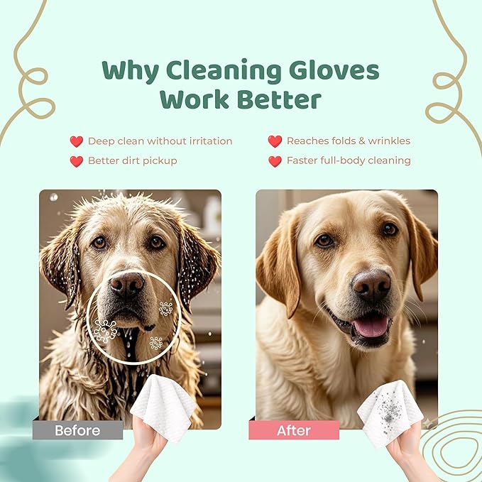 NAVZA® Dog Wipes for Dogs and Cats - Extra Large & Thick Pet Wipes, Moisture-Rich Hydrating Wipes, Hypoallergenic & Rinse-Free Wipes for Body, Face, Paws, Butt, Ears & Eyes - (7.87 x 7.87 in)