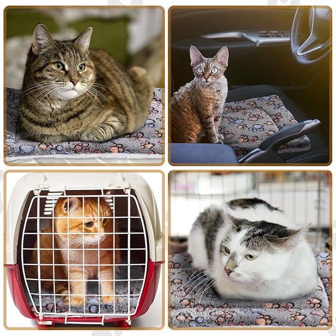 4 Pack Soft Pet Bed Mat Small Dog Crate Fleece | Tuanse Soft Pet Beds Mat Small Dog Crate Fleece,23 X 18 Inches,Gray