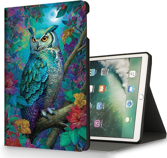 for Microsoft Surface Pro 11/10/9-13" 2024/2022 Tablet Case,Auto Wake/Sleep,Adjustable Stand Protective Cover - Owl Forest Luminous
