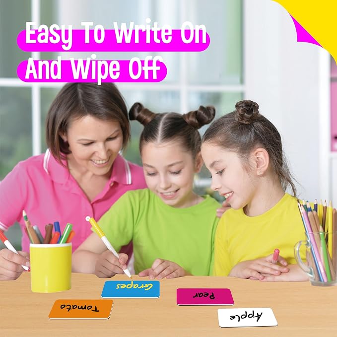42 PCS Magnetic Name Tag Labels, 7 Colors Dry Erase Reusable Name Stickers for Whiteboard, Locker, Fridge, Metal Surfaces, School Office Home (Each Measures 2" x 4")