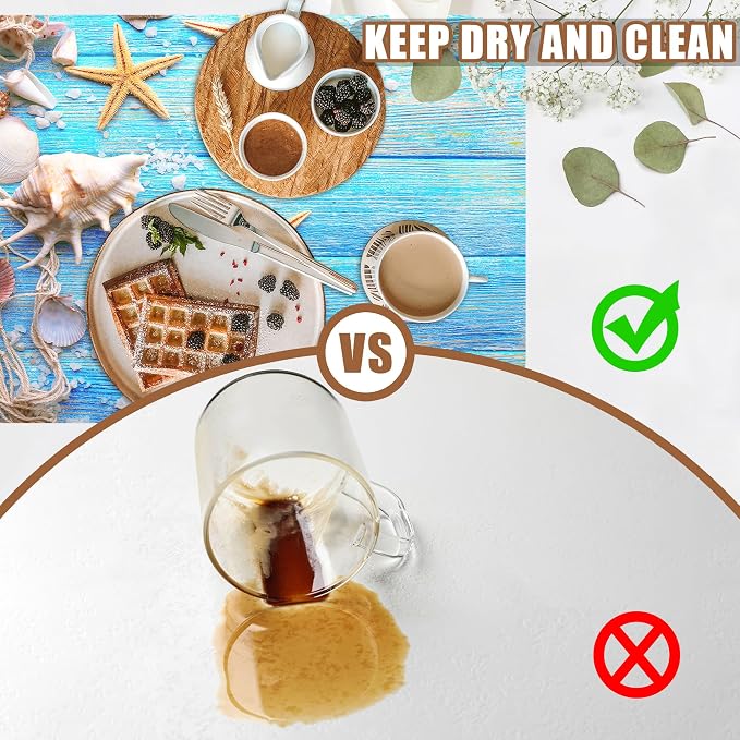 Summer Sea Shells Starfish Coffee Mat Absorbent Dish Drying Mat for Kitchen Counter Hide Stain Rubber Backed Coffee Bar Accessories 11.8 x 19.7 Inch Fit Under Espresso Machine