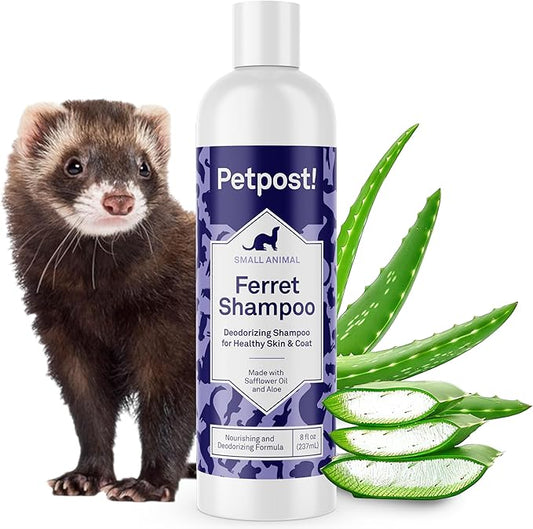 Petpost | Ferret Shampoo. Deodorizing & Moisturizing Formula for Ferrets and Small Animals. Supports Healthy Skin & Coat. 8 oz