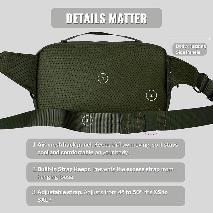 Crossbody Dog Walking Bag, Treat Pouch & Poop Bag Holder, Olive Green | Crossbody dog walking bag, hands-free. PEVA-lined treat pouch, poop bag holder, leash hook. Water-resistant, 4-50 in. strap