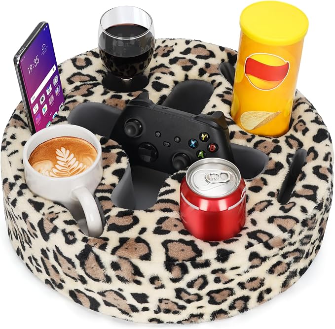 INNO STAGE Couch Cup Holder Pillow | Sofa Caddy Buddy Cupholder Organizer, for Bed Rv Tv Car Man Cave Boat Remote Snacks Drink, Gift for Couch Potato,