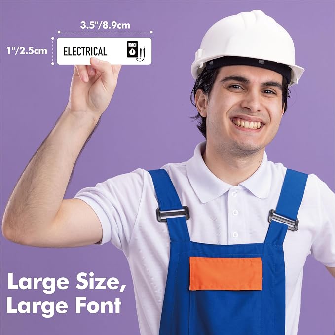90 PCS Magnetic Toolbox Labels, 82 Pre-Printed & 8 Blanks Large Size Tool Chest Organizer Labels Strong Magnetic & Easy to Read Printing Fits All Brands of Steel Tool Box Drawers (White, 3.5” x 1”)