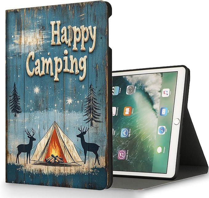 for Microsoft Surface Pro X/Pro X Plus-13 2019/2020/2021/2024 Tablet Case,Auto Wake/Sleep,Adjustable Stand Protective Cover - Happy Camping