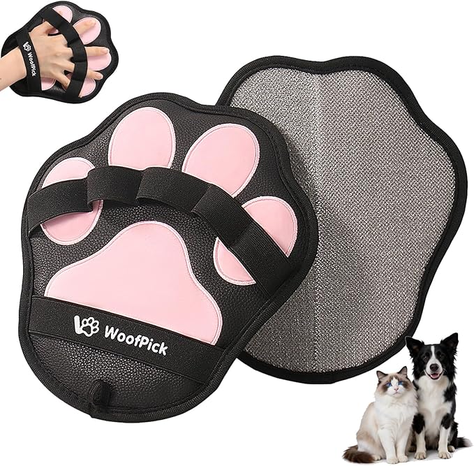 WoofPick 2PCS Pet Hair Remover Glove - Electrostatic Pet Hair Removal Glove for Dogs & Cats, Efficient Magic Brush Pet Hair Remover Tool for Furniture, Couch, Clothes & Car, Washable & Reusable