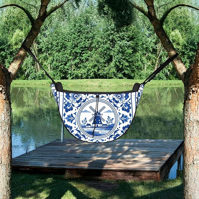 Delft Blue Car Seat Organizer-Backseat Storage Bag for Travel | Waterproof Durable. Holds Snacks Gear Essentials. Fits Most Cars.