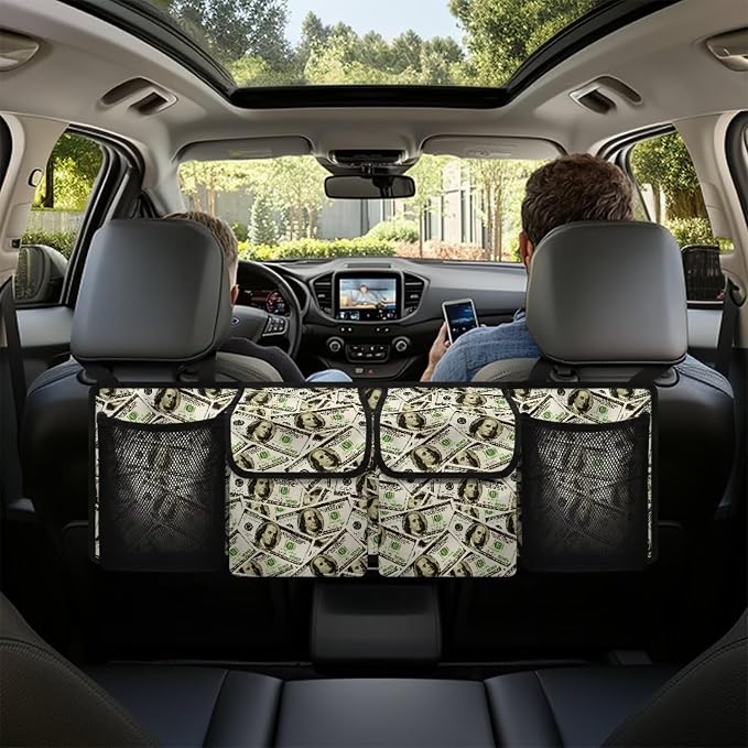 Dollar Car Trunk Organizer Hanging Car Back Seat Storage Bag Foldable Automotive Interior Accessories Suitable Most Sedans SUV Jeep Trucks Van