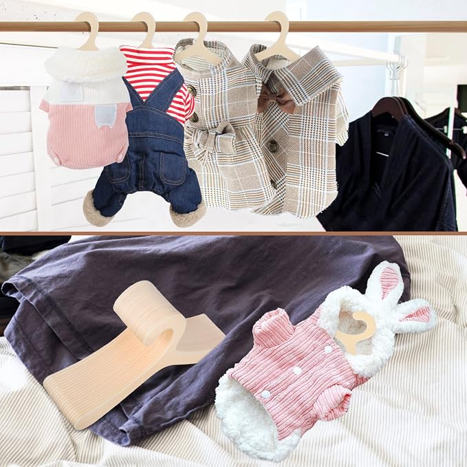 POPETPOP Pet Apparel Hangers for Small Pets Dog Clothes Hanging Racks Cat Clothes Organizers Lightweight Durable 7.48X2.75 Inch for Drying and Storage