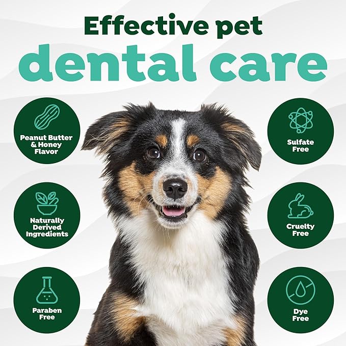 TropiClean Fresh Breath Oral Care Kit - Soft Bristle Finger Toothbrush - Dog Tooth Brushing Kit - Peanut Butter and Honey Flavor Dog Toothpaste