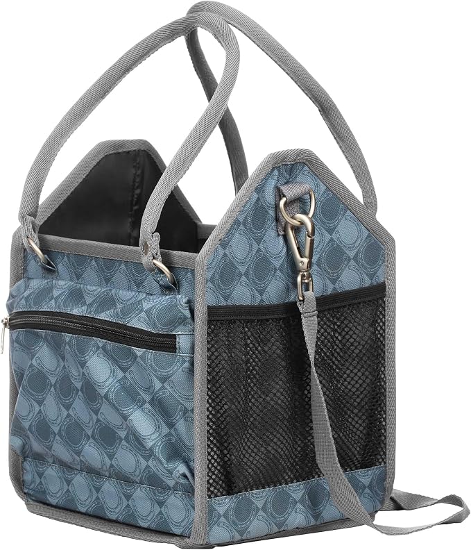Equinavia Darby Horse Grooming Bag, Collapsible Tote with Strap, One Size | Horse Grooming Tote Bag or Cat and Dog Grooming Bag for Equipment and Supplies, Adjustable Strap, 8" x 9" x 12", One Size