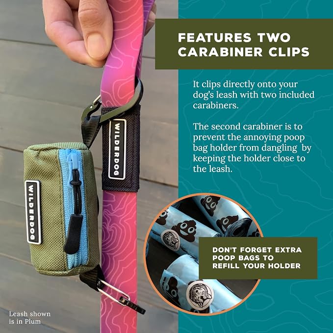 Wilderdog Dog Poop Bag Holder - Dark Green