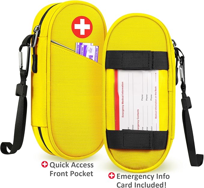 SITHON EpiPen Medical Carrying Case Insulated Medication Organizer Bag | Emergency Medical Travel Pouch Holds 2 EpiPens, Asthma Inhaler, Anti-Histamine, Auvi-Q, Allergy Medicine Essentials