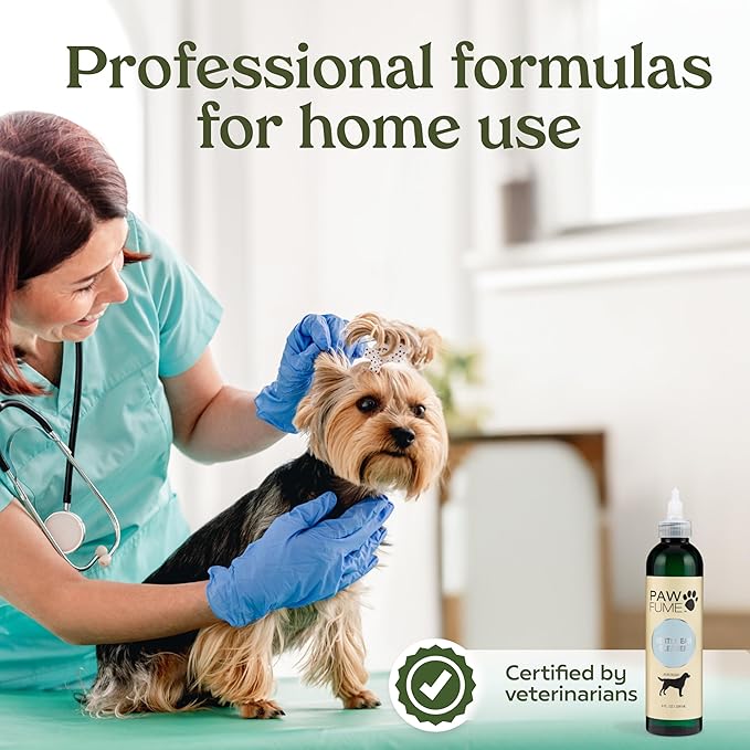 PawFume Dog Ear Cleaner Solution, 1-Pack – Soothe Itchy Ears Instantly – with St. John’s Wort & Almond Extracts, Vet-Certified Formula, Alcohol-Free & Sulfate-Free – Dog Ear Wash for All Breeds