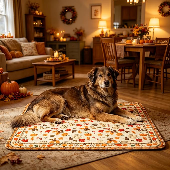 KOOLTAIL Washable Pee Pads for Dogs,2 Pack Thanksgiving Pet Mats,Super Absorbent Reusable Puppy Training Pads Waterproof,Nonslip Leak-Proof Dog Pee Pad,Large Whelping Pad for Floor,Crate,Couch,36"*41"