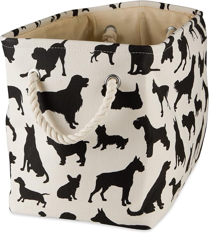 Bone Dry Pet Storage Collection Collapsible Bin, Large Rectangle, 17.5x12x15, Cat's Meow Print