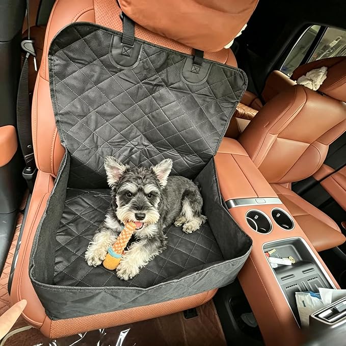 Car Dog Seat for VW Caddy 4 (IV) SA I 2015-2020, Pet Booster Seat Car Travel Bed Puppy Carrier Seat Console Protector Travel Carrier for Small Pets Dogs