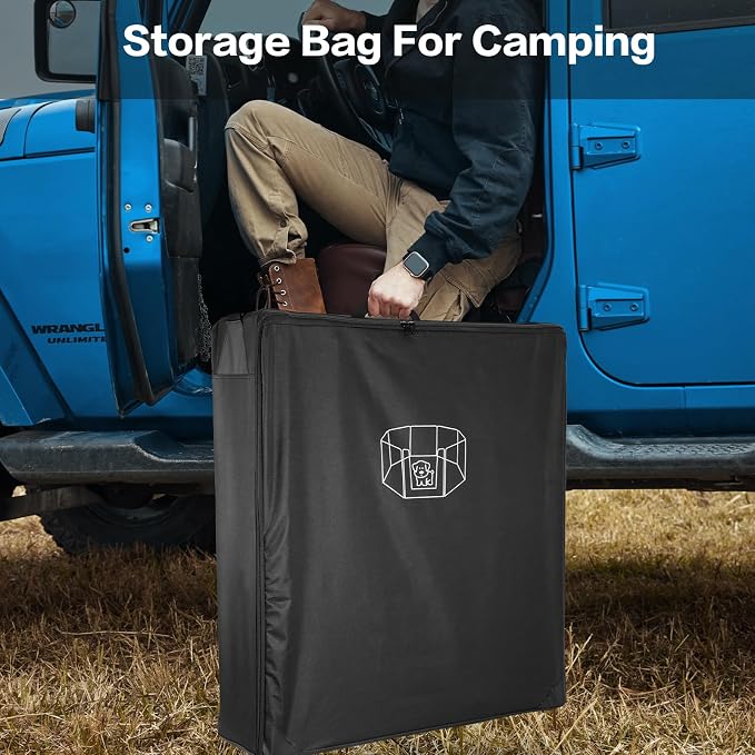 Dog Playpen Storage Bag, 28.3" L×7.9" W×32.6" H, Fits 8 Panels and 9 Stakes | Heavy-Duty Dog Travel Playpen Bag, Outdoor Dog Fence Bag for Camping, Dog Playpen Accessories