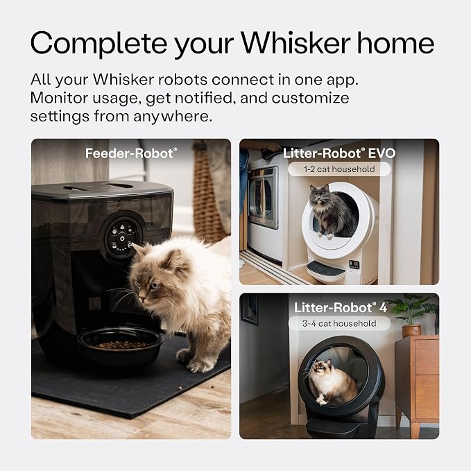 Feeder-Robot by Whisker, Black with Smoke-Grey Hopper