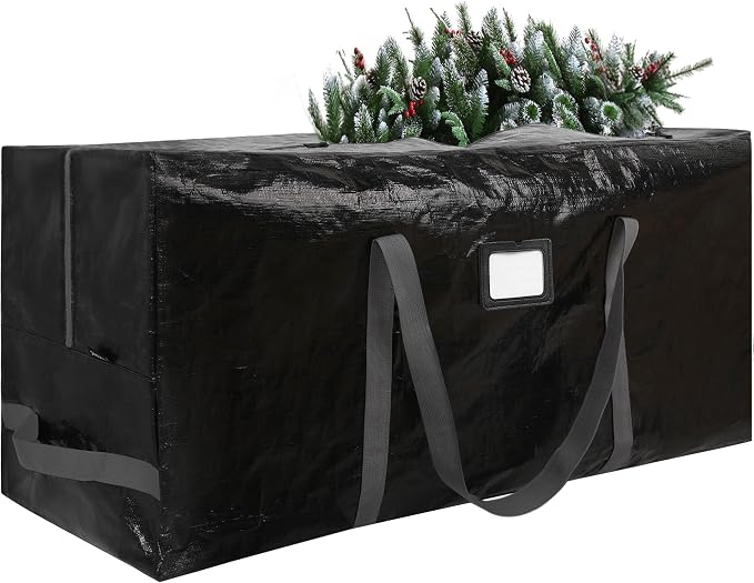 Large Christmas Tree Storage Bag Heavy Duty 9 Ft (Black) | Protects From Moisture & Dust, Holiday Storage, Alternative To Tree Storage Box