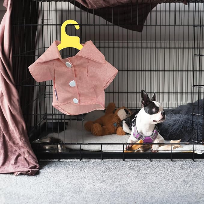 10pcs Anti-skid Plastic Pet Clothing Hanger Small Yellow for Clothes | Lightweight Portable Rack, Not Easy to Deform, for Organizing and Hanging Pet Clothing Outdoors
