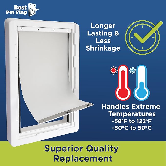 Best Pet Flap XL Replacement Dog Door Flap Compatible with Ideal Pet Products Ruff Weather - Measures 9.75" x 17" Longer Lasting, Most Energy Efficient, Less Shrinkage, BPA Free (Pack of 2)