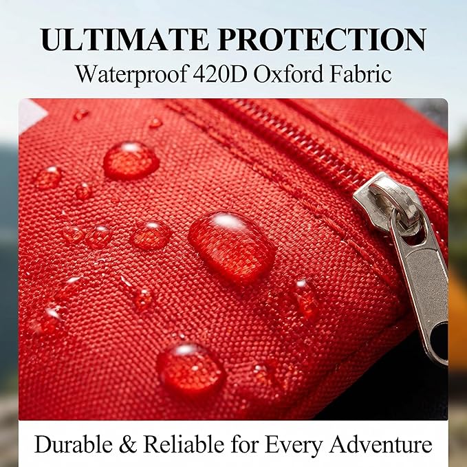 12 Pack Empty First Aid Kit Bag, Small First Aid Pouch Bulk, Water Resistant Travel Medical Organizer, Mini Emergency Supply Storage for Home, Car, Office, Camping, Outdoors (Red, 11x16cm, Bag Only)