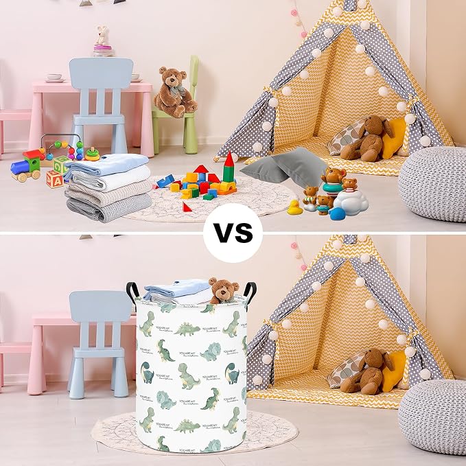 Storage Basket, Nursery Hamper Dragon | Foldable with Waterproof PE Coating Organizer Bin for Kids Boys and Girls,Office,Bedroom,Clothes