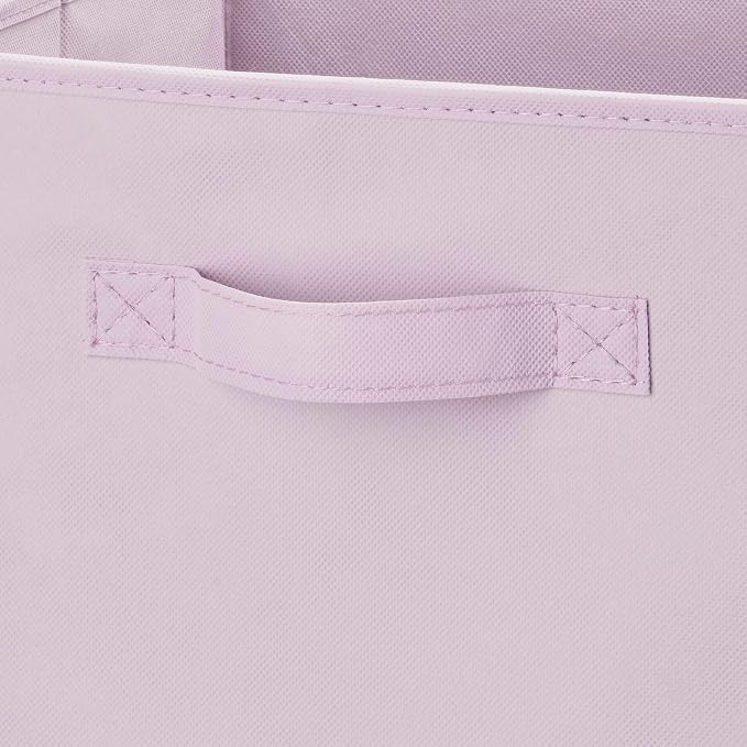 Whitmor Fabric Storage Cubes 2 Pack, Light Lavender Closet Organizer Bins with Handles, 10.5 x 10.5 x 11 Inch Non-Woven Storage Baskets for Shelves, Closet, Nursery, Bedroom, Office