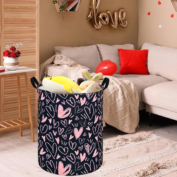 MAIZMZ Girls Room Storage Basket Decor Organizer Bins Kids Hamper Storage Bins Toy Box Women Laundry Basket Large Canvas Collapsible Chest for Home/Dorm/Kitchen/Pet/Office/Closet/Shelf/Gift Baskets