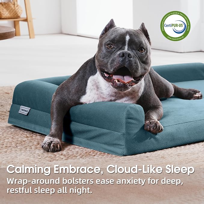Gel Memory & High-Density Foam Orthopedic Dog Bed 35x27x6 Medium | | Double Waterproof Cover | Machine Washable | Non-Slip Base | Fur-Resistant Tech Fabric