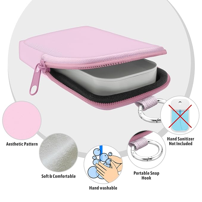 Hand Sanitizer Holder, PK Spray Case Zippered Pouch | Keychain, Travel Size, Cute Fashion Accessory with Snap Hook, for Glow Mist and Power Mist 1FL OZ, Mini Small Pocket Clip on
