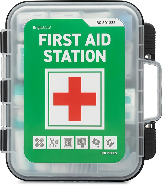Large First Aid Kit Cabinet, Wall Mountable & Portable, OSHA Compliant | Tilting Shelves, Mounting Hardware Included, For Business, Office, School, Warehouse & Workplace