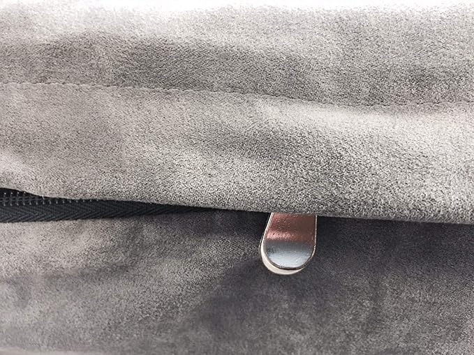 Dogbed4less Orthopedic Gel Memory Foam Pet Dog Bed, Waterproof Liner with External Microsuede Cover and Bonus Antislip Cover (Microsuede Gray, 55"X37"X4" Inches)