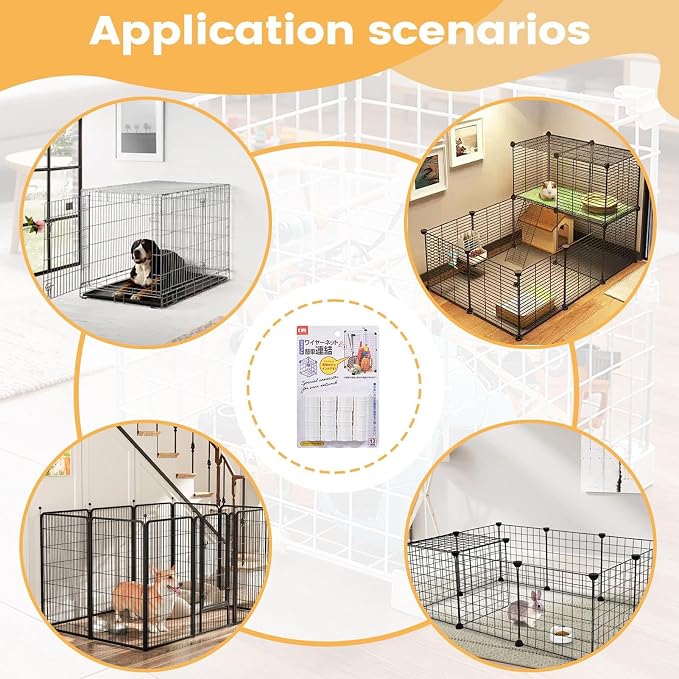 Pet Cage Wire Connectors Multifunction Tight-Fit | Cube Organizer Grid Connectors for Home Dorm Apartment Bedroom Toy Case Animals Crate Closet Organization