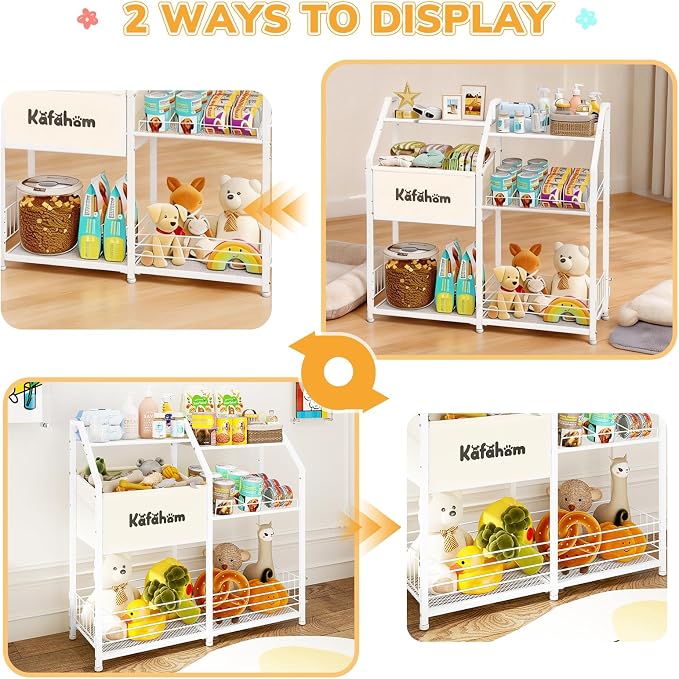 Dog Toy Basket, Dog Toy Box for Living Room Area, Dogs Toy Bin with Storage Organizer, All-in-One Cat Stuff Box & Essential Holder with Can Dispenser, Great Gift for Pet Lovers