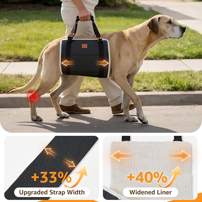 Adjustable Heavy Duty Dog Lift Harness for Giant Dogs Hind Leg Support | Sturdy Support, Helps Seniors, Injured, Disabled and After ACL Surgery Dogs, Saves Your Back, Soft Padding, Daily Walk/Stairs