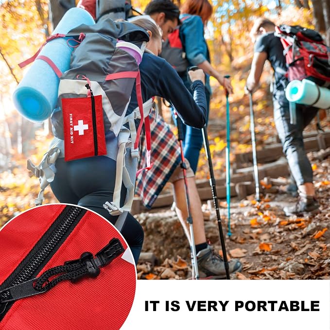 12pcs Mini First Aid Kit Empty Bag with Zipper (Bag Only) | Travel Empty First Aid Pouch for Emergency at Home, Office, Car, Outdoors, Boat, Camping, Hiking