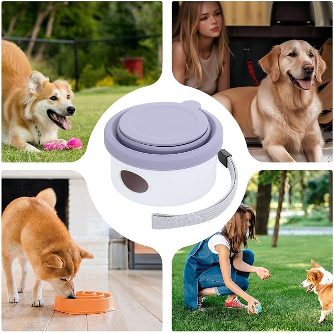 Dog Water Bowl - Portable Pet Dish, Food Storage, Travel Feeding Accessory | Pet Travel Bowl - On The Go Feeding for Dogs | Lightweight Fabric, Water Container, Food Storage Pouch for Trips