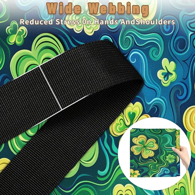 St Patricks Day Large Storage Bags, Fabric Bed Storage Containers, Foldable Closet Organizers for Blanket, Clothing, Comforter, Bedding, Lucky Clover Shamrock