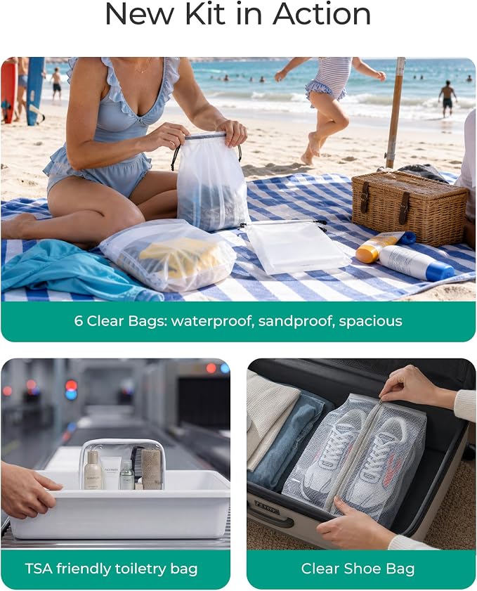 BAGSMART Compression Packing Cubes for Travel | Lightweight suitcase organizers bag set, space-saving double zipper expansion for carry-on luggage & travel organization