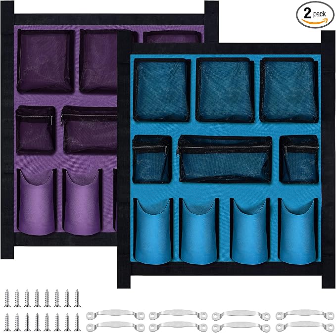 Riakrum 2 Pcs Horse Trailer Grooming Bag Hanging Horse Door Caddy Trailer Organizer Storage (Classic,29.92 x 22.83 Inch)