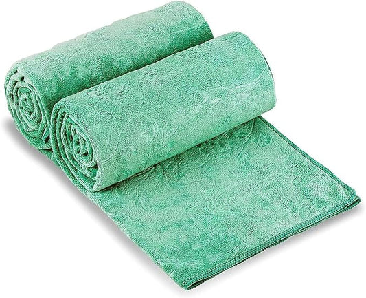 JML Microfiber Bath Towels, Oversized Bathroom Towel 2 Pack 40" x 80", Super Absorbent and Fast Drying, Soft Large Microfiber Bath Sheet for Beach, Sport, Fitness, Yoga, Green