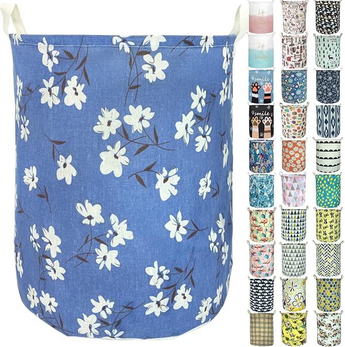 Merdes 19.7’’ Waterproof Foldable Laundry Hamper, Dirty Clothes Laundry Basket, Linen Bin Storage Organizer for Toy Collection (Magnolia)