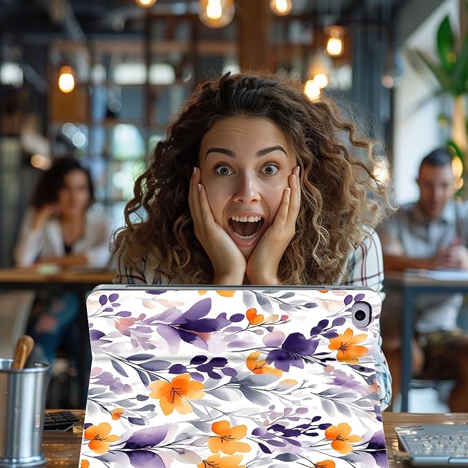 for Microsoft Surface Pro 8-13" 2021 Tablet Case,Auto Wake/Sleep,Adjustable Stand Protective Cover - Watercolor Floral